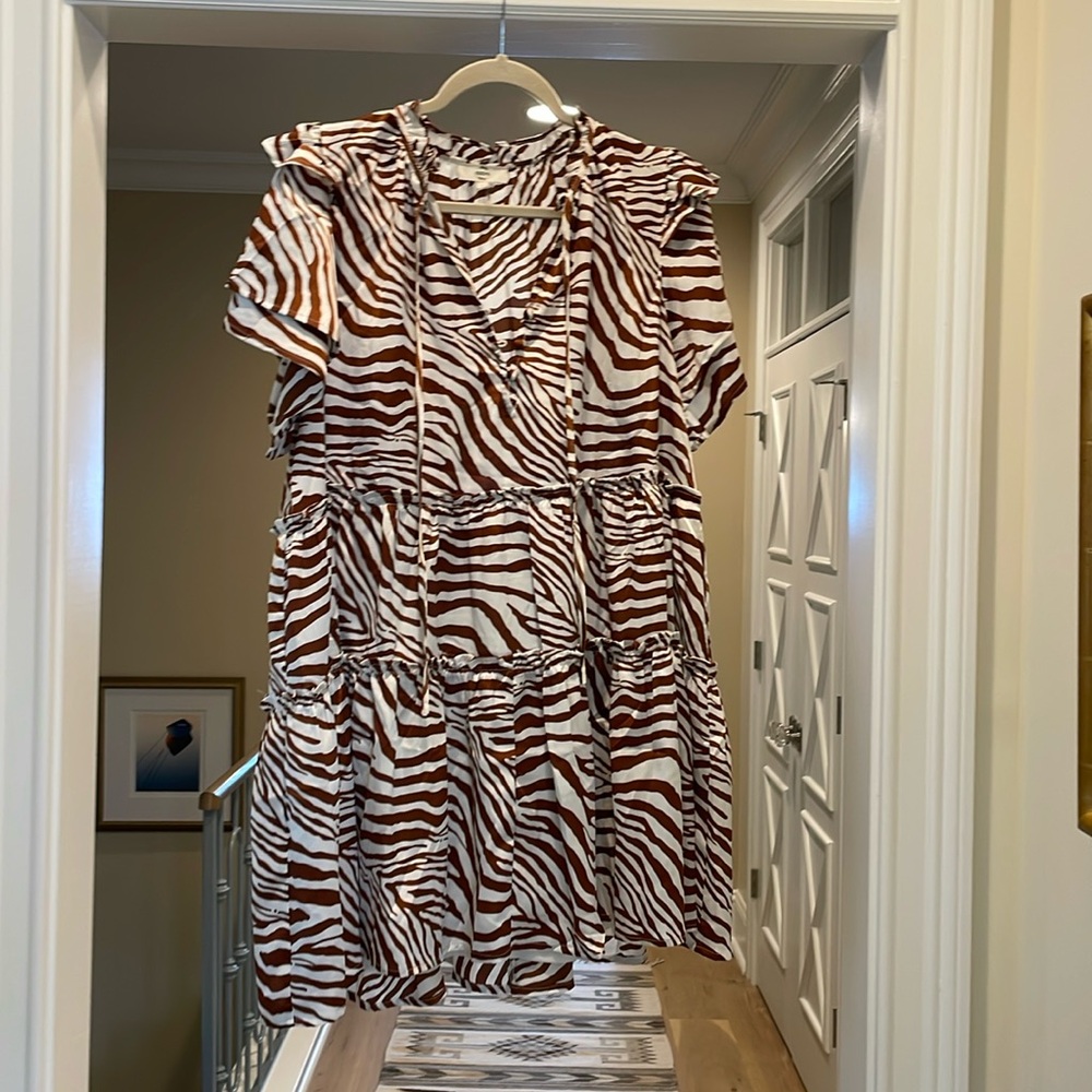 Entro brown zebra print dress (bw)
